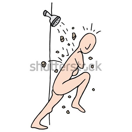 Man Scrubbing Back In Shower Stock photo © cteconsulting