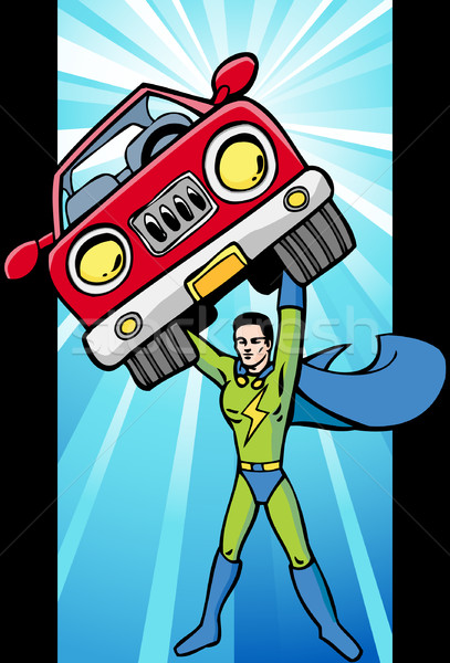 Energia szuperhős izzik emel autó verekedés Stock fotó © cteconsulting