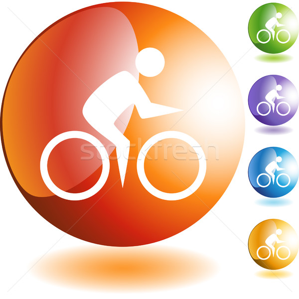 サイクリング スイマー webボタン 孤立した 男 自転車 ストックフォト © cteconsulting