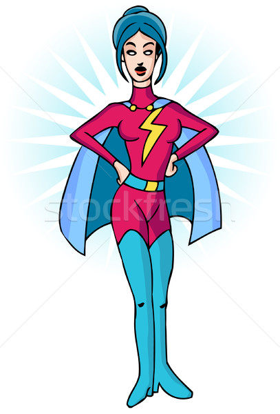 Hősies rajz kép női szuperhős könyv Stock fotó © cteconsulting