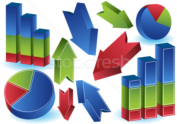Bár pite grafikon nyíl szett csoport Stock fotó © cteconsulting