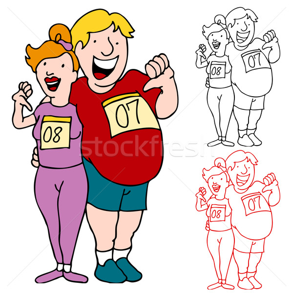 пару марафон изображение избыточный вес готовый Сток-фото © cteconsulting