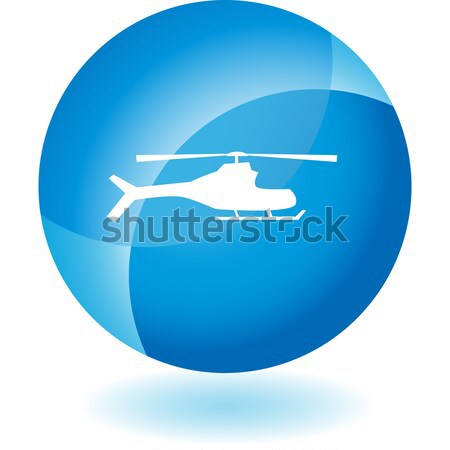 Helikopter kristály ikon izolált fehér sziluett Stock fotó © cteconsulting