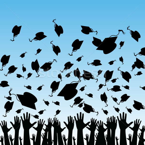 Studenţi imagine cer mână albastru absolvire Imagine de stoc © cteconsulting