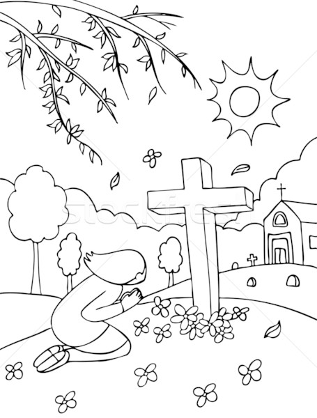 Cemetery Praying Stock photo © cteconsulting