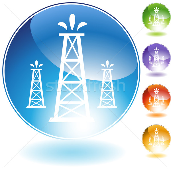 Poço de petróleo géiser imagem azul Óleo preto Foto stock © cteconsulting