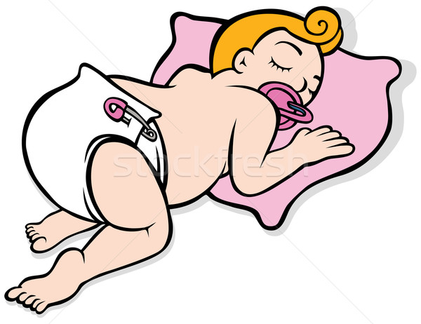 Baby Girl Wearing Cloth Diaper Stock photo © cteconsulting