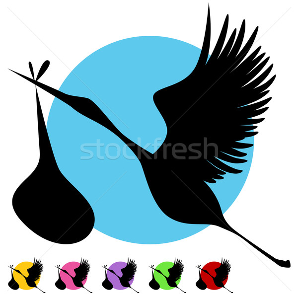 Stock photo: Stork Baby Delivery Set