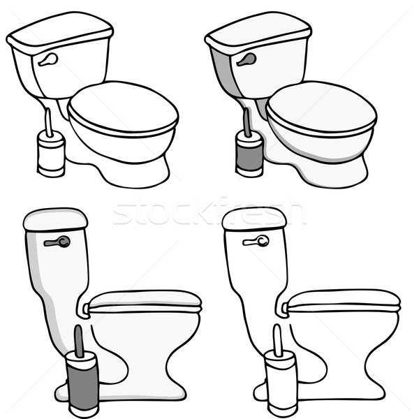 WC Set Bild Bad schwarz Farbe Stock foto © cteconsulting