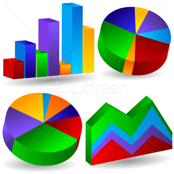 3D üzlet grafikus szett diagram diagramok Stock fotó © cteconsulting