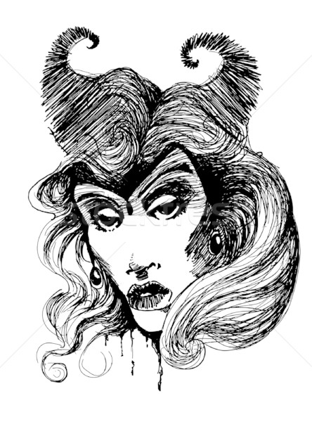 демон девушки рисованной изображение женщину стороны Сток-фото © cteconsulting
