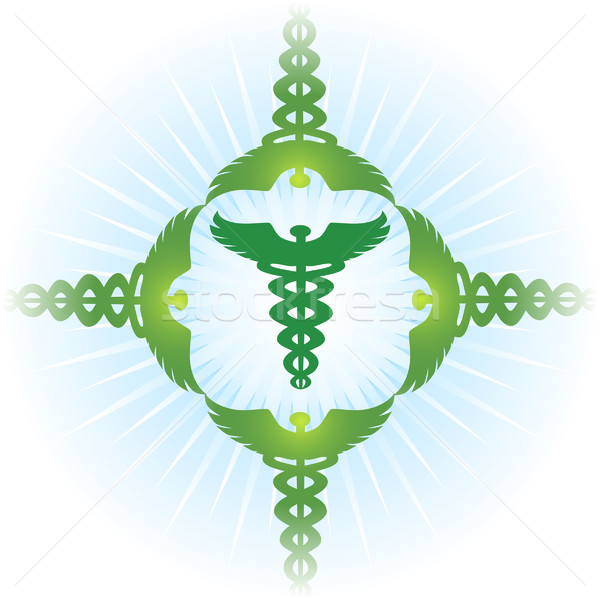 Caduceus Medical Symbol - Green Set Stock photo © cteconsulting