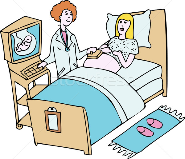 Gravidă mamă medic fat mama insarcinate femeie Imagine de stoc © cteconsulting