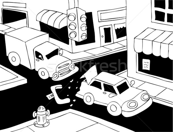 Car Crash - black and white Stock photo © cteconsulting