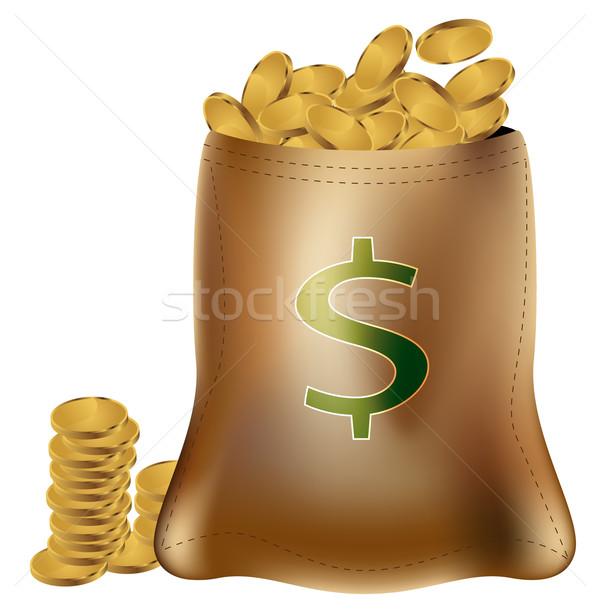 Moeda de ouro saco imagem dinheiro assinar financiar Foto stock © cteconsulting