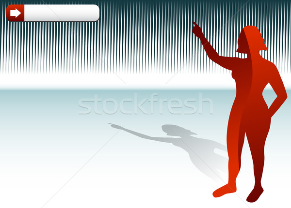 Mujer senalando silueta nina diseno rojo Foto stock © cteconsulting