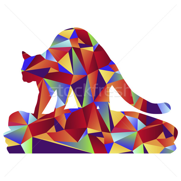 Polygon Katze Kneten Symbol Bild Decke Stock foto © cteconsulting