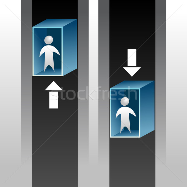 Elevador ícone imagem abstrato pessoas equitação Foto stock © cteconsulting