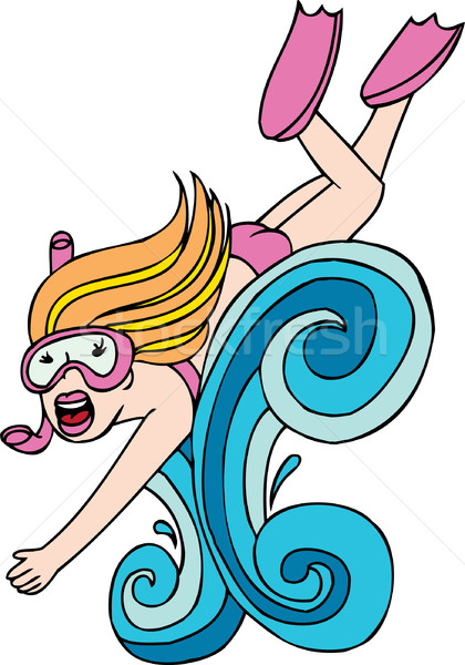 Mujer esnórquel dama superior Splash Foto stock © cteconsulting