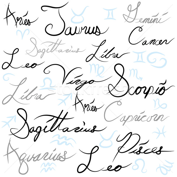 Zodiac Sign Calligraphy Stock photo © cteconsulting