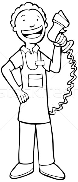 Cashier Man - black and white Stock photo © cteconsulting