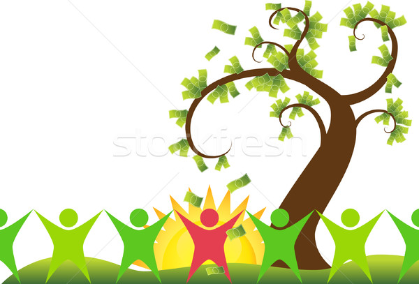Pénzfa kép üzlet pénz papír absztrakt Stock fotó © cteconsulting