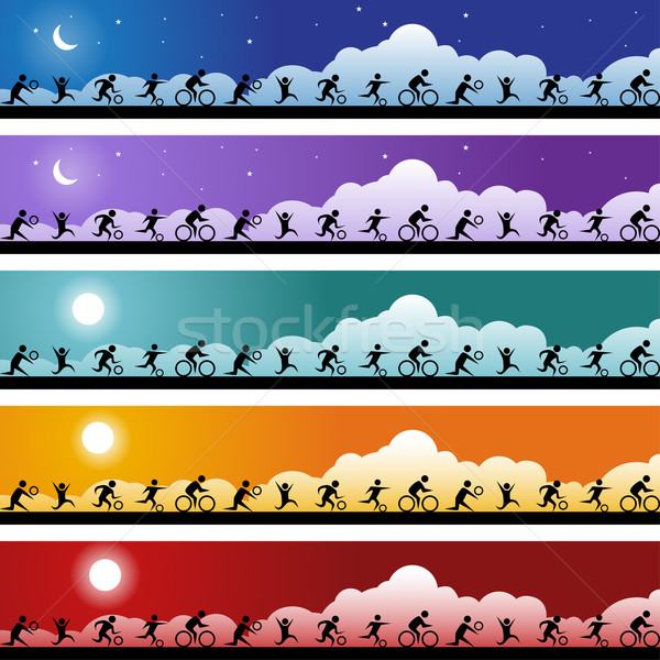 баннер набор множественный спортсмена различный Сток-фото © cteconsulting