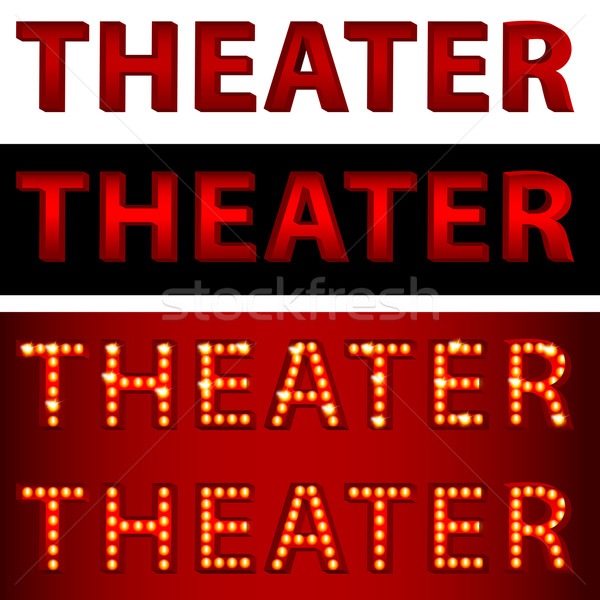Theatrical Lights Theater Text Stock photo © cteconsulting
