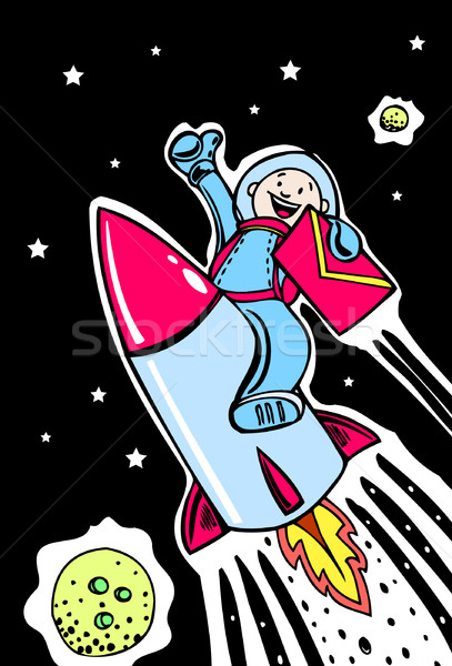 Rakéta email fiú hajó művészet űr Stock fotó © cteconsulting