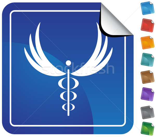 Caduceus Sticker Button Stock photo © cteconsulting