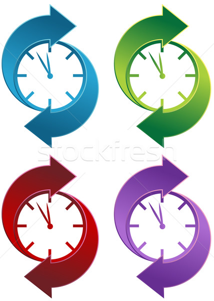 Zegar odizolowany biały wiosną sztuki Zdjęcia stock © cteconsulting
