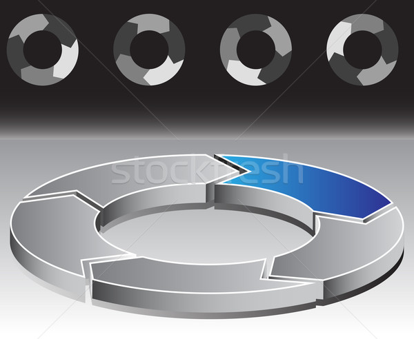 Stockfoto: Cirkel · pijl · grafiek · vijf · afbeelding · pijlen