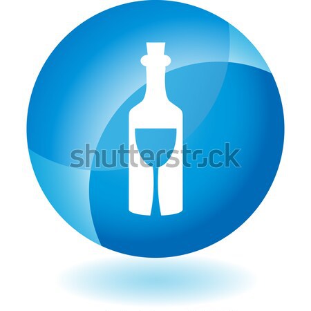 Butelki szkła krystalicznie ikona odizolowany biały Zdjęcia stock © cteconsulting