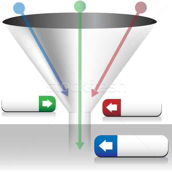 Tölcsér diagram kép üzlet kék piros Stock fotó © cteconsulting