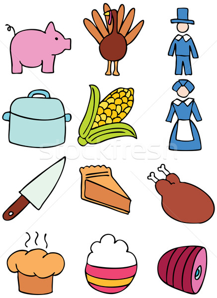 Thanksgiving Icons Stock photo © cteconsulting