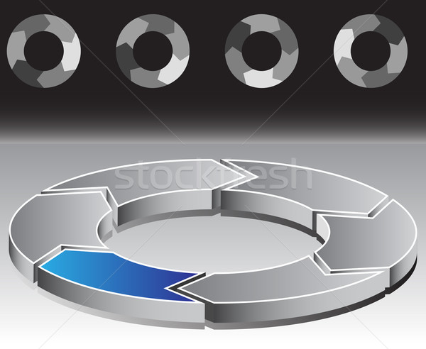 Cirkel grafiek zes afbeelding pijlen business Stockfoto © cteconsulting
