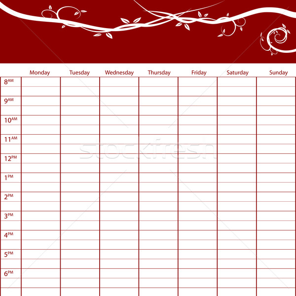 Weekly Time Management Task Chart Stock photo © cteconsulting