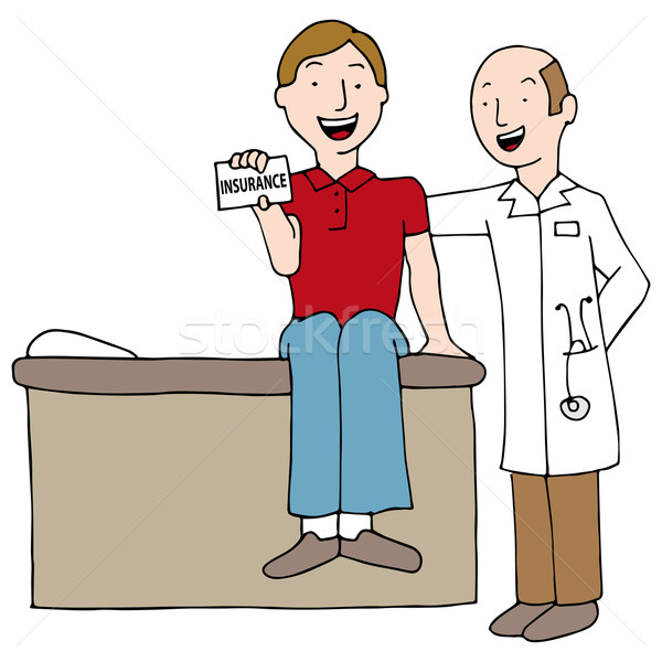 Patienten halten Versicherung Karte Bild Arzt Stock foto © cteconsulting