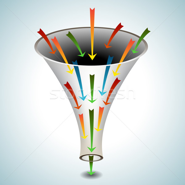 Merging Arrows Funnel Icon Stock photo © cteconsulting