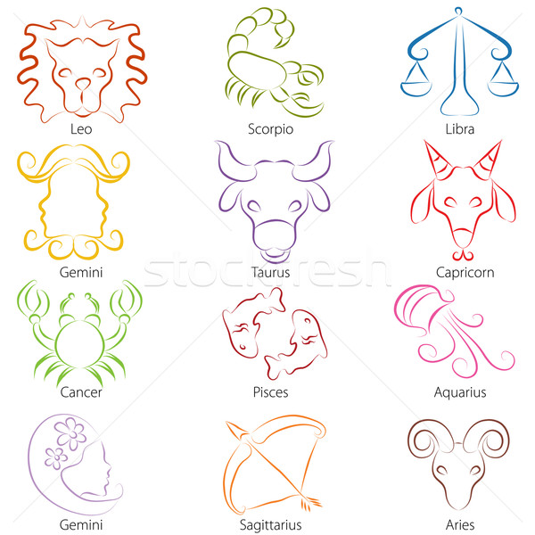 Zodiac Sign Line Art Stock photo © cteconsulting