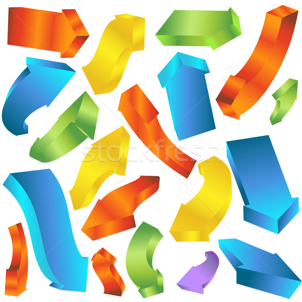 Curving Thick 3D Arrows Stock photo © cteconsulting