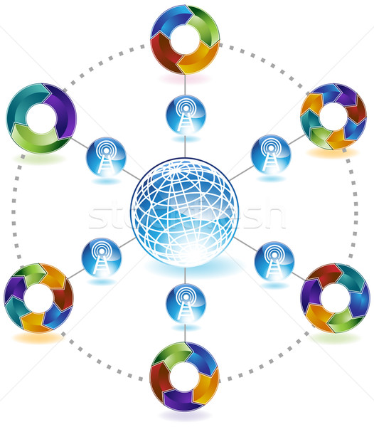 Processo rede diagrama 3D networking Foto stock © cteconsulting