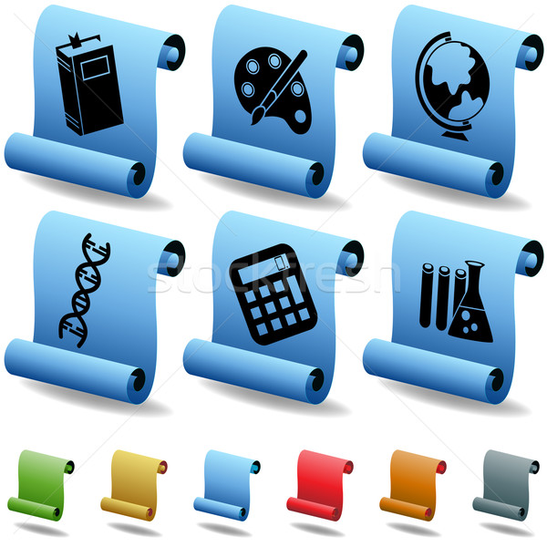 Education 3D Button Set Stock photo © cteconsulting
