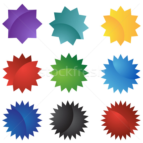 Siegel Set unterschiedlich unterschiedlich Farben Kunst Stock foto © cteconsulting