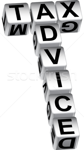 Adó tanács kocka izolált fehér üzlet Stock fotó © cteconsulting