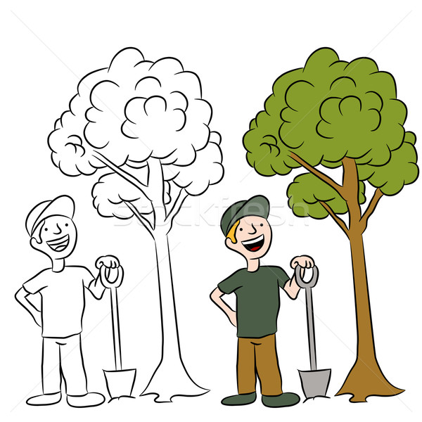 reforestation clipart black and white free