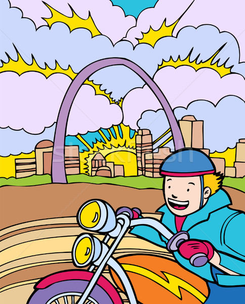 Kid Adventures: Motorcycle Ride in St. Louis Stock photo © cteconsulting