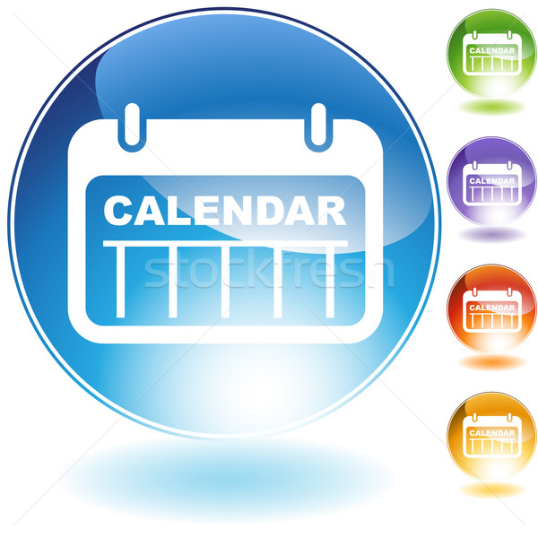 Data calendar cristal icoană izolat alb Imagine de stoc © cteconsulting