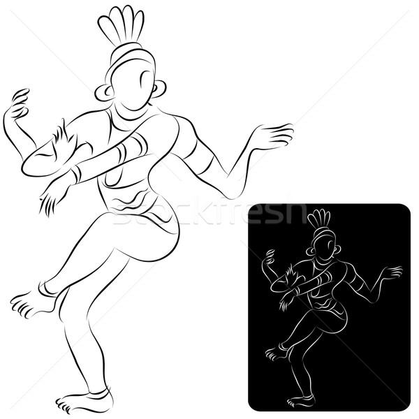Godin shiva afbeelding zwarte danser indian Stockfoto © cteconsulting