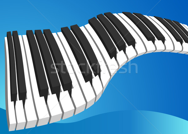 фортепиано клавиатура изображение клавиши пианино фон белый Сток-фото © cteconsulting